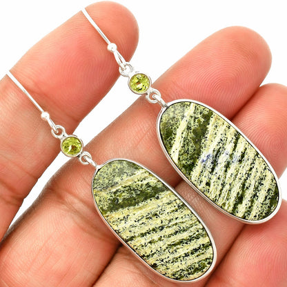 Natural Chrysotile & Peridot Earrings E-1002 SDE84019
