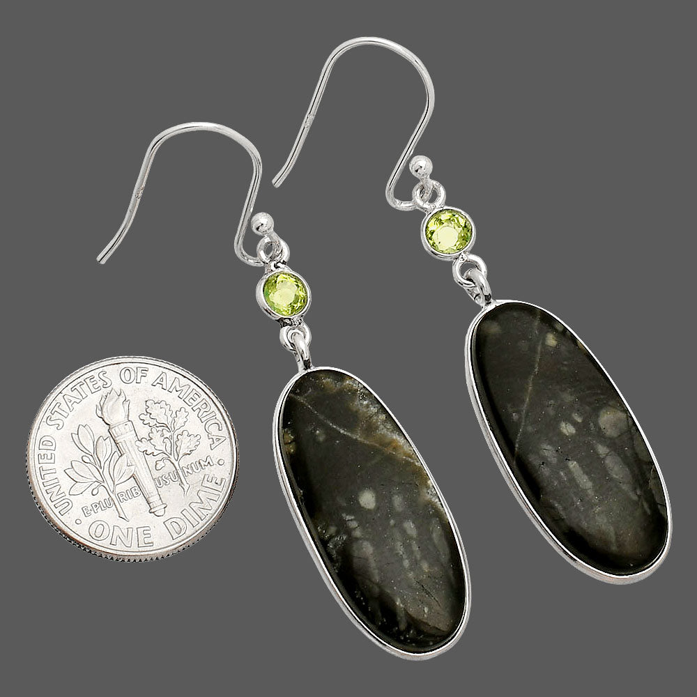 Natural Picasso Jasper & Peridot Earrings E-1002 SDE84028