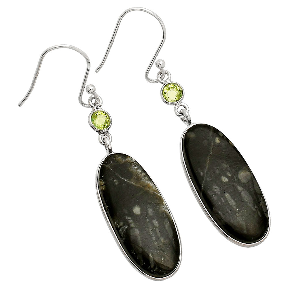 Natural Picasso Jasper & Peridot Earrings E-1002 SDE84028