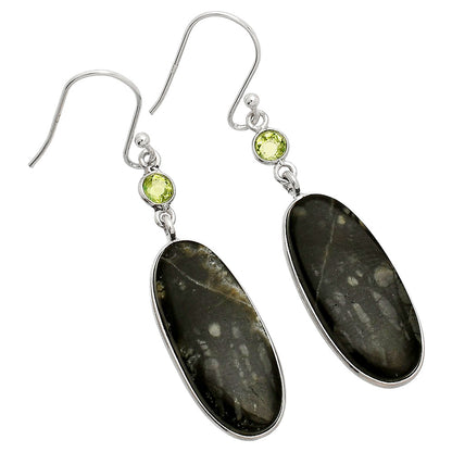 Natural Picasso Jasper & Peridot Earrings E-1002 SDE84028