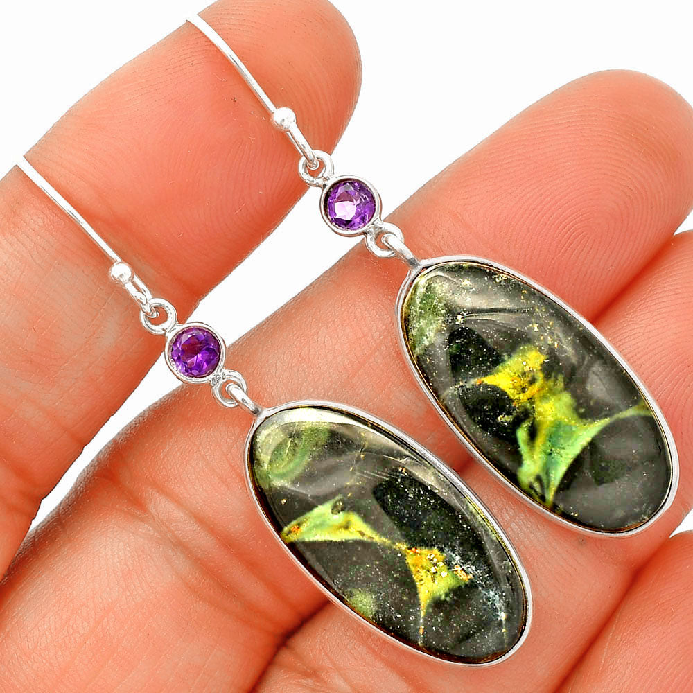 Star Galaxy Jasper & Amethyst Earrings E-1002 SDE84041