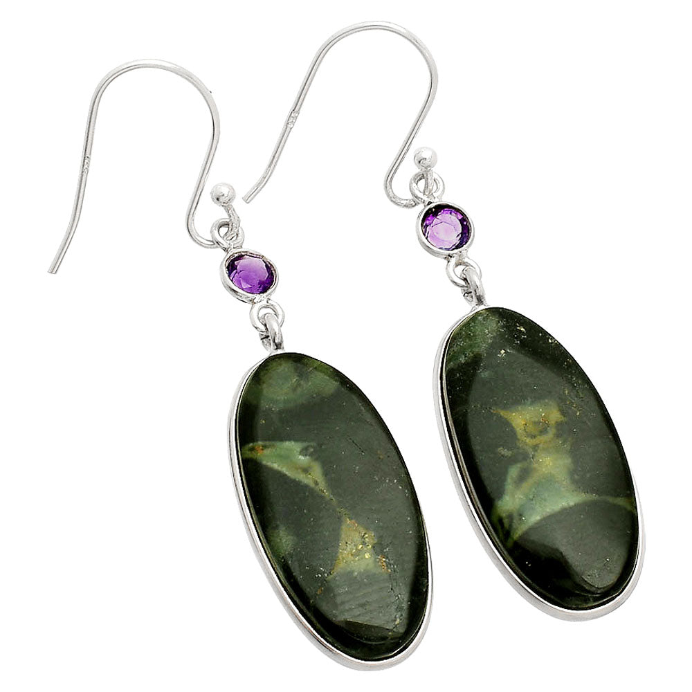 Star Galaxy Jasper & Amethyst Earrings E-1002 SDE84041