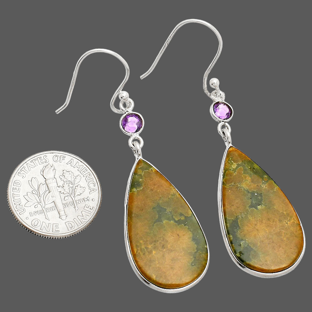 Ocean Jasper - Madagascar & Amethyst Earrings E-1002 SDE84043