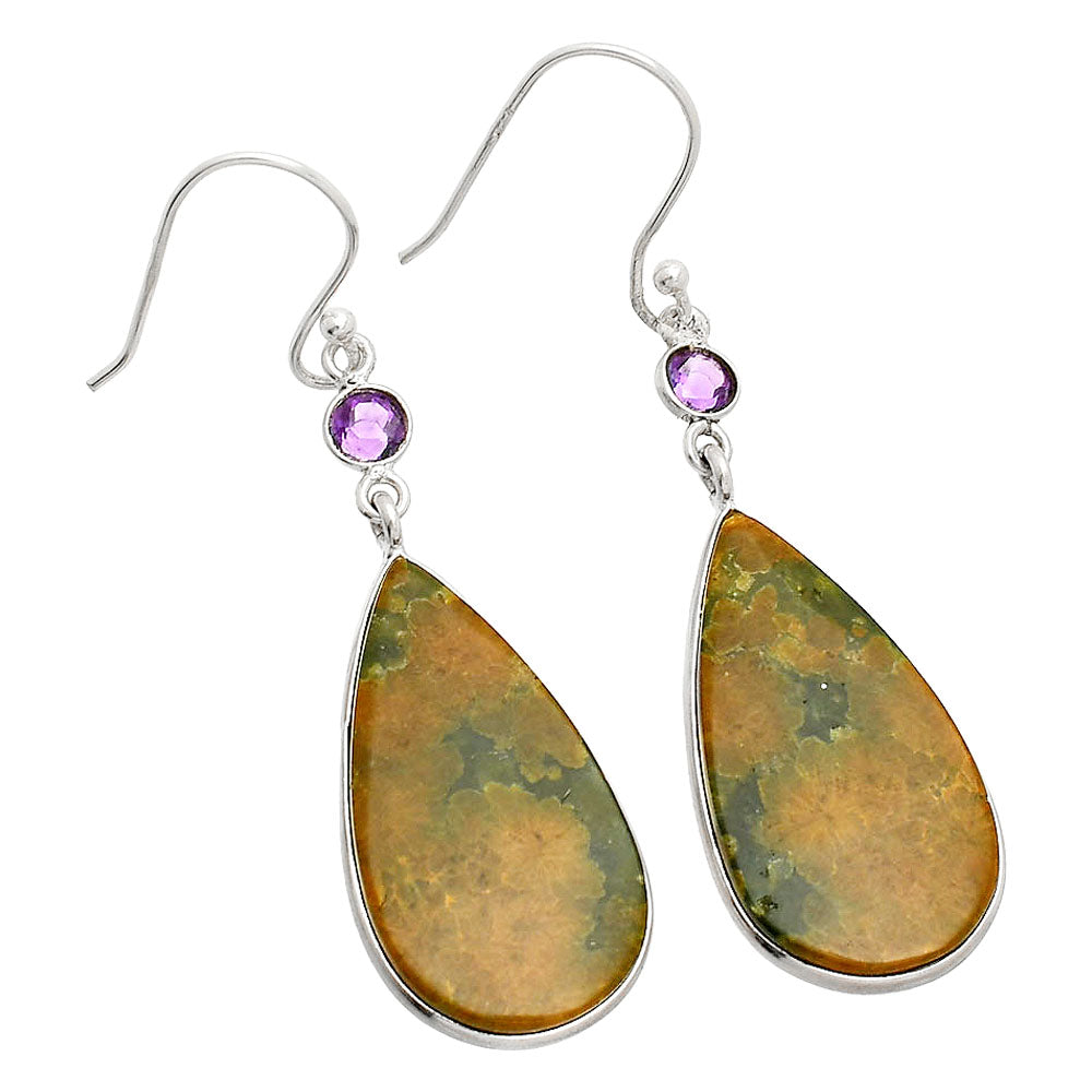 Ocean Jasper - Madagascar & Amethyst Earrings E-1002 SDE84043