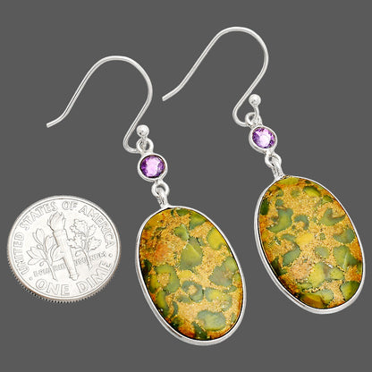 Natural Bamboo Jasper & Amethyst Earrings E-1002 SDE84047