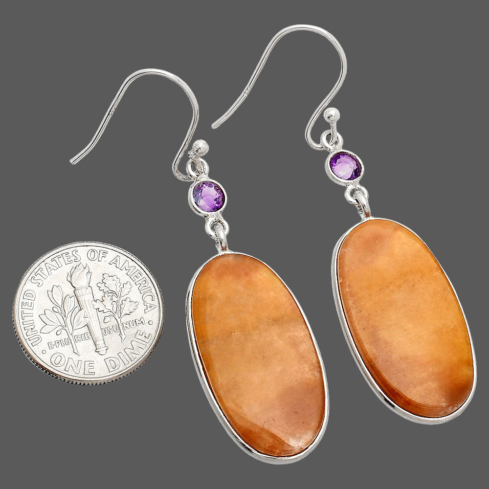 Natural Texas Moss Agate & Amethyst Earrings E-1002 SDE84053