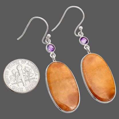 Natural Texas Moss Agate & Amethyst Earrings E-1002 SDE84053