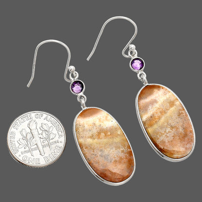 Natural Red Moss Agate & Amethyst Earrings E-1002 SDE84062
