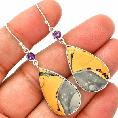 Natural Maligano Jasper & Amethyst Earrings E-1002 SDE84065
