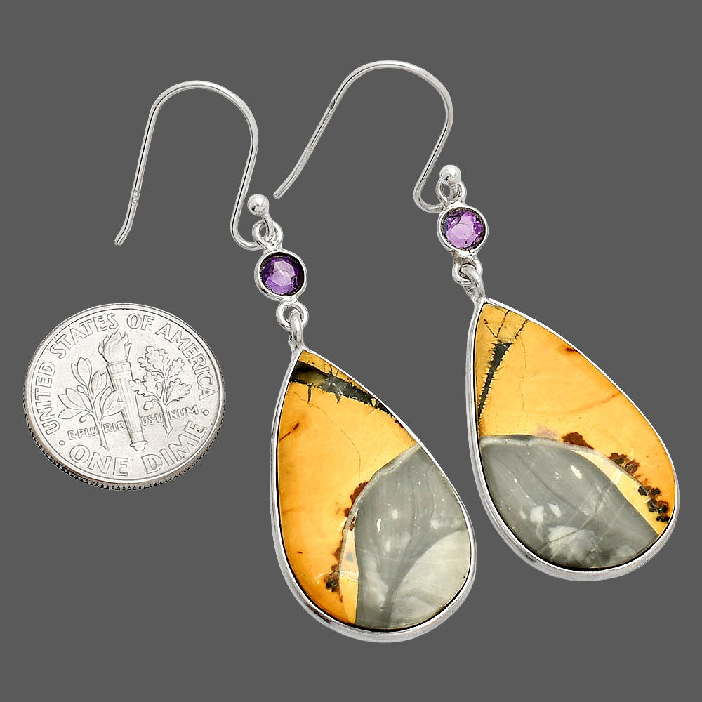 Natural Maligano Jasper & Amethyst Earrings E-1002 SDE84065