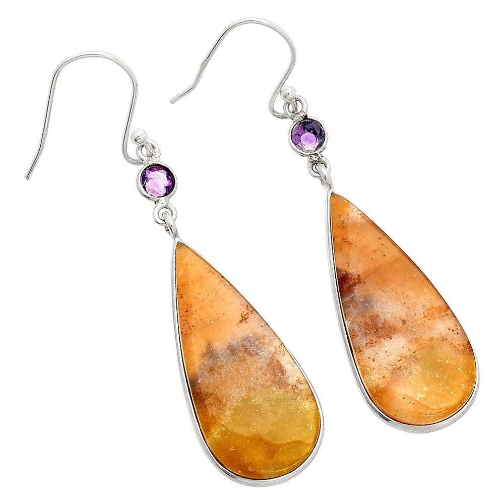 Natural Red Moss Agate & Amethyst Earrings E-1002 SDE84072