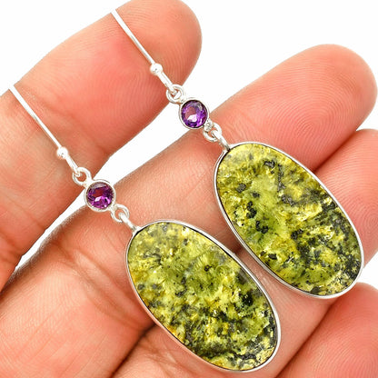 Natural Serpentine & Amethyst Earrings E-1002 SDE84075