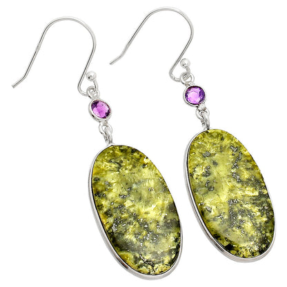 Natural Serpentine & Amethyst Earrings E-1002 SDE84075