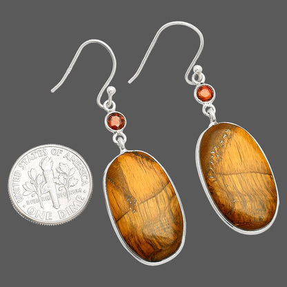 Natural Tiger Eye - Africa & Garnet Earrings E-1002 SDE84104