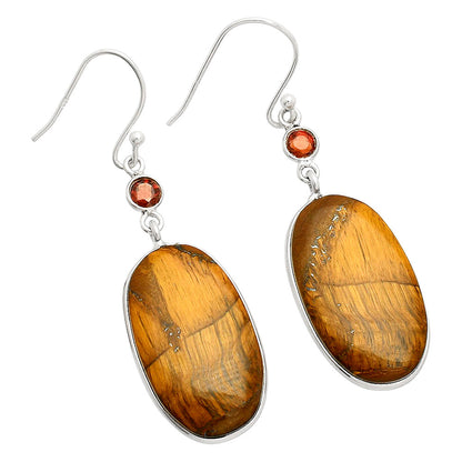 Natural Tiger Eye - Africa & Garnet Earrings E-1002 SDE84104