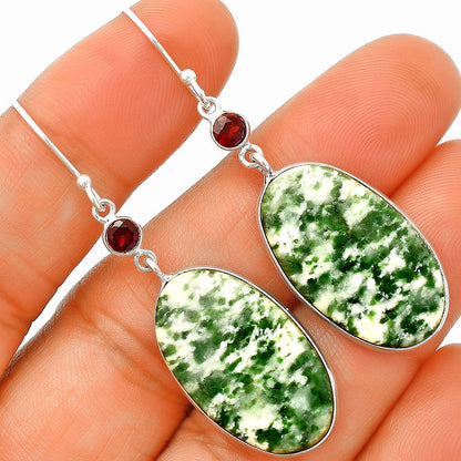 Natural Dioptase & Garnet Earrings E-1002 SDE84110