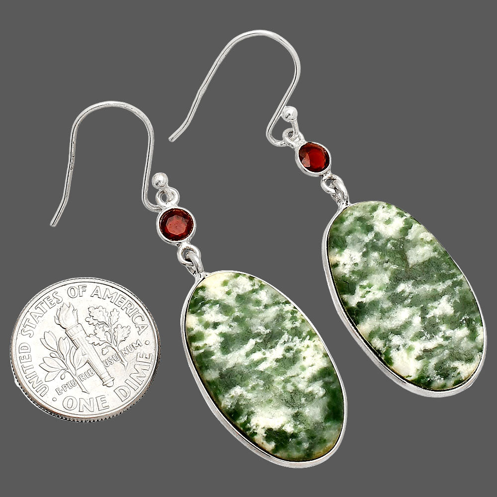 Natural Dioptase & Garnet Earrings E-1002 SDE84110