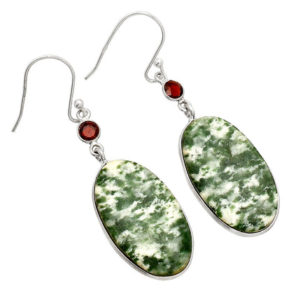 Natural Dioptase & Garnet Earrings E-1002 SDE84110