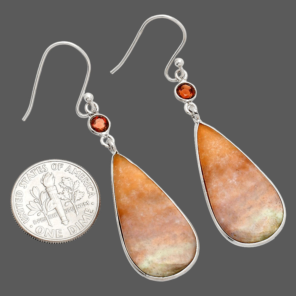 Blood Stone - India & Garnet Earrings E-1002 SDE84125