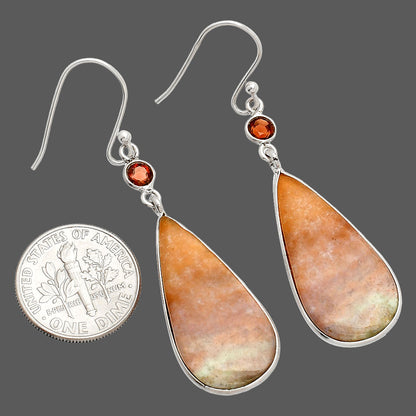 Blood Stone - India & Garnet Earrings E-1002 SDE84125