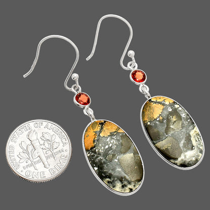 Maligano Jasper - Indonesia & Garnet Earrings E-1002 SDE84216