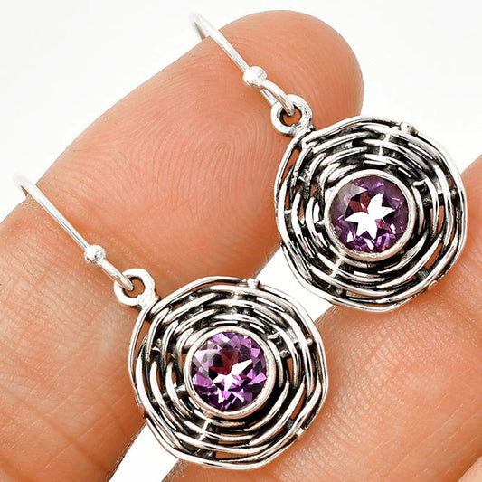 Natural African Amethyst Earrings E-1222 SDE84232