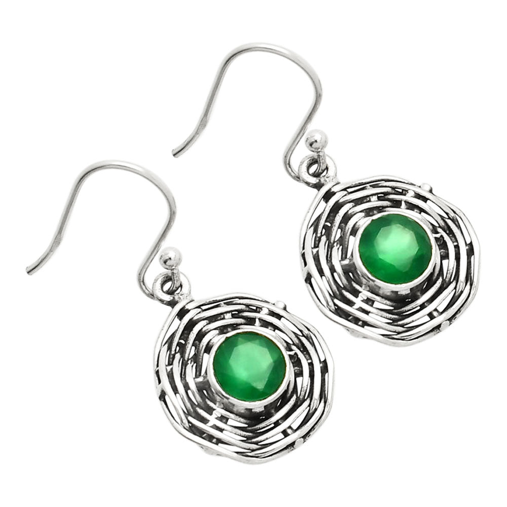 Natural Green Onyx Earrings E-1222 SDE84243