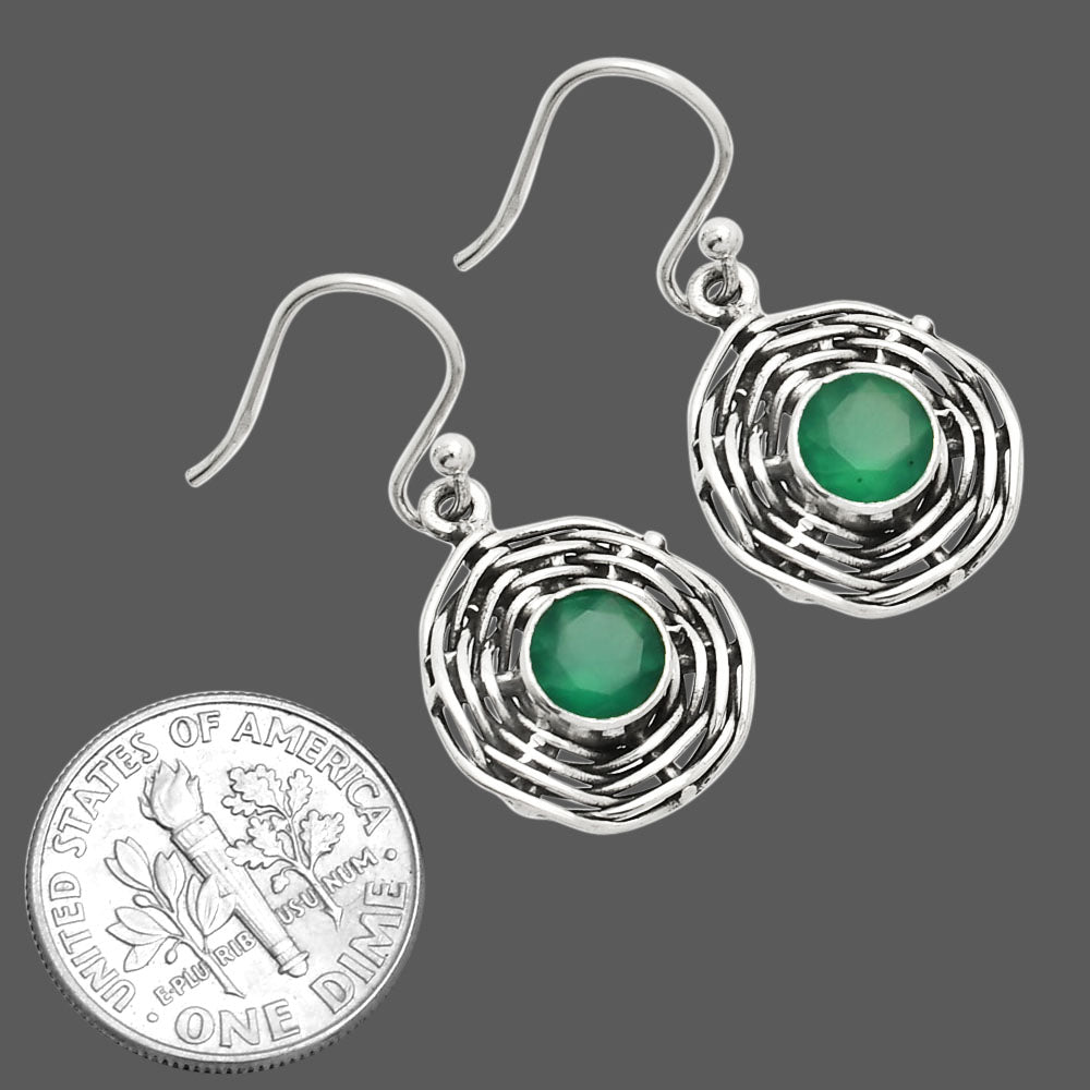 Natural Green Onyx Earrings E-1222 SDE84245