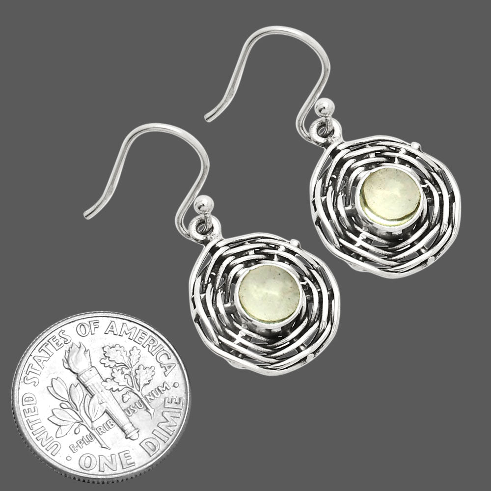 Prasiolite (Green Amethyst) Cab Earrings E-1222 SDE84252