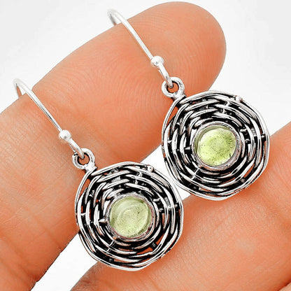 Prasiolite (Green Amethyst) Cab Earrings E-1222 SDE84253