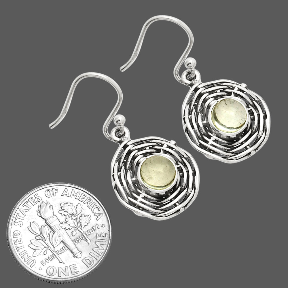 Prasiolite (Green Amethyst) Cab Earrings E-1222 SDE84253