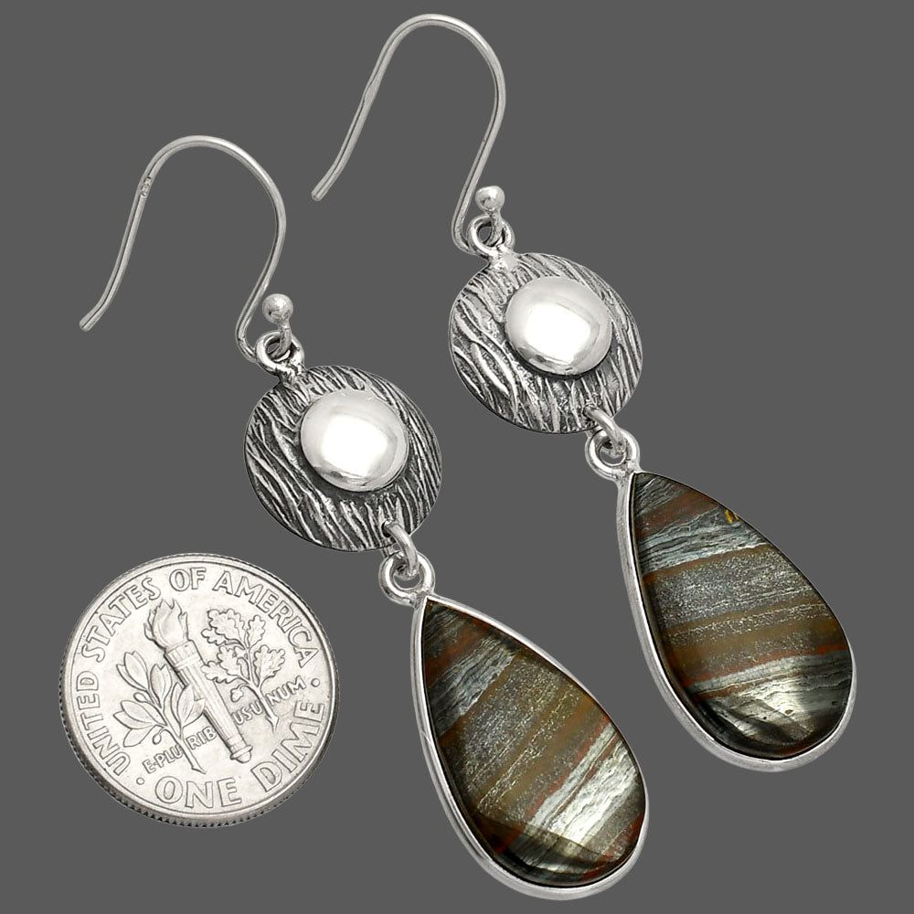 Natural Iron Tiger Eye Earrings E-1077 SDE84291