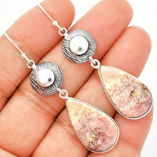 Natural Red Moss Agate Earrings E-1077 SDE84294