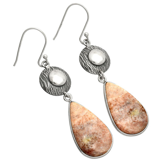 Natural Red Moss Agate Earrings E-1077 SDE84294