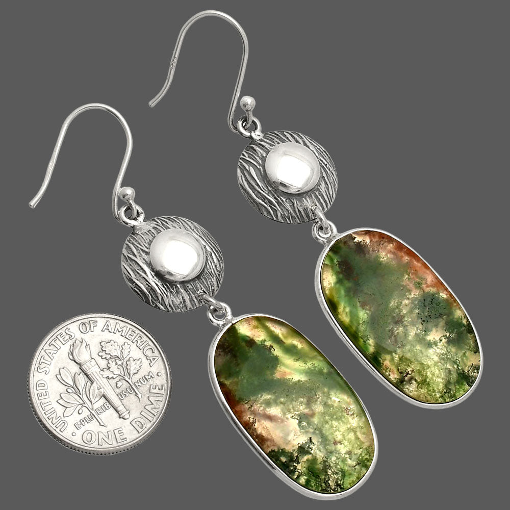 Natural Texas Moss Agate Earrings E-1077 SDE84309
