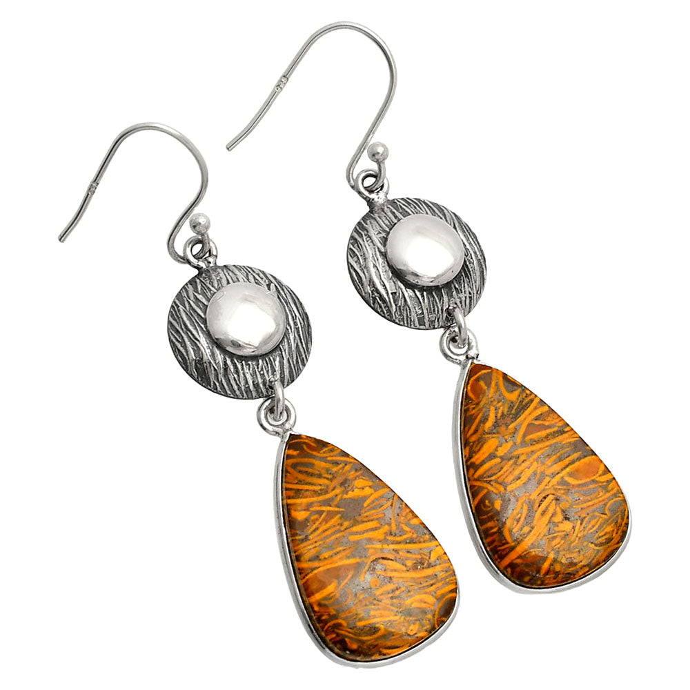 Coquina Fossil Jasper - India Earrings E-1077 SDE84326