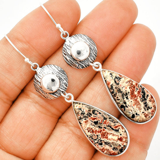 Natural Leopard Skin Jasper Earrings E-1077 SDE84327