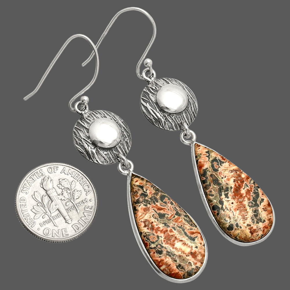 Natural Leopard Skin Jasper Earrings E-1077 SDE84327
