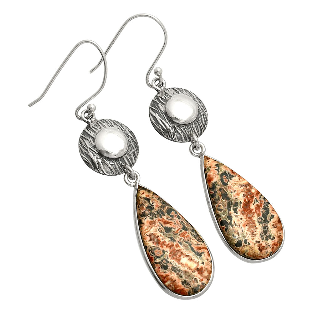 Natural Leopard Skin Jasper Earrings E-1077 SDE84327