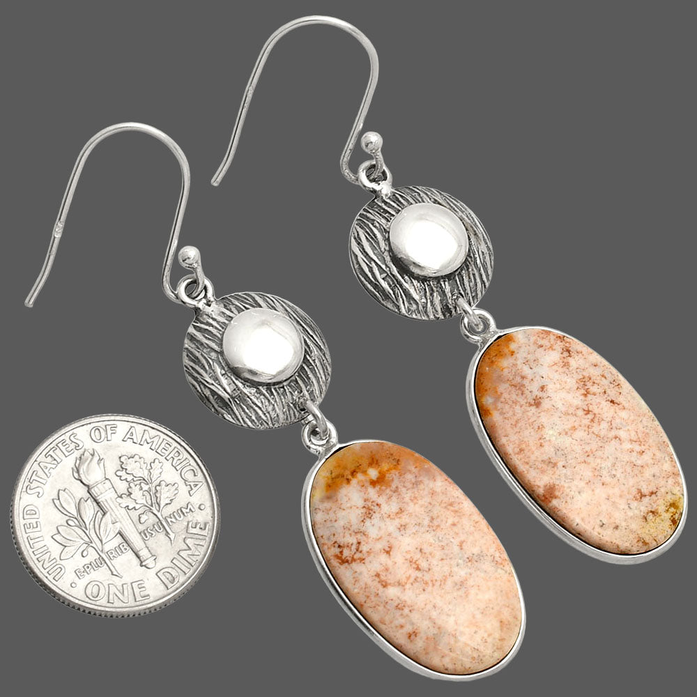 Natural Red Moss Agate Earrings E-1077 SDE84344