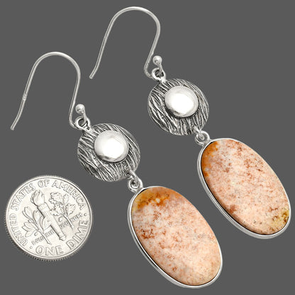 Natural Red Moss Agate Earrings E-1077 SDE84344