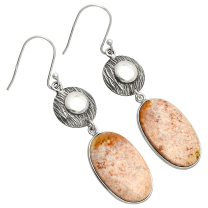 Natural Red Moss Agate Earrings E-1077 SDE84344