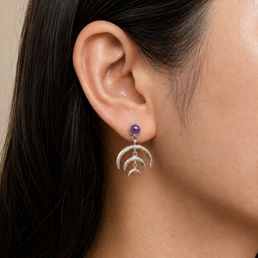 Natural Amethyst - Brazil Earrings E-1249 SDE84348