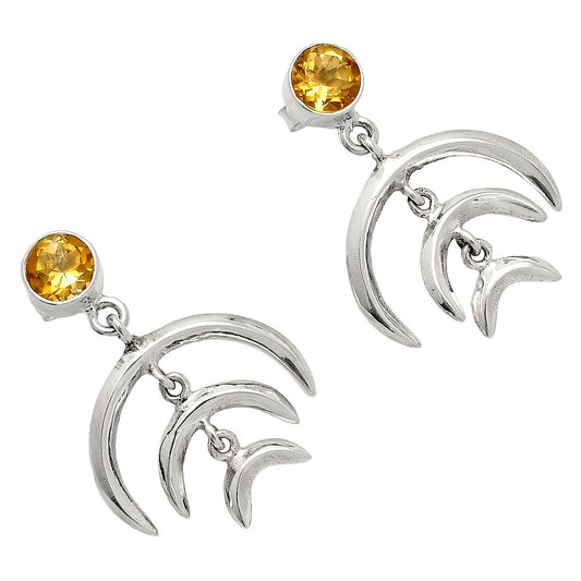 Natural Citrine Earrings E-1249 SDE84356