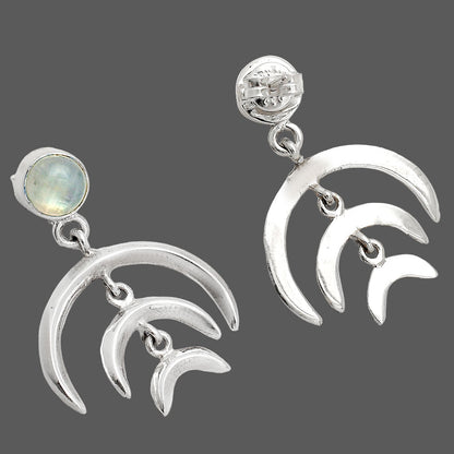 Natural Rainbow Moonstone - India Earrings E-1249 SDE84383
