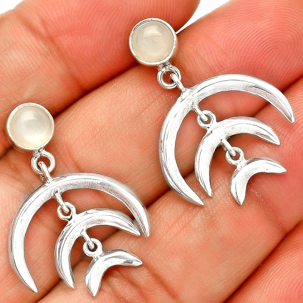 Natural Srilankan Moonstone Earrings E-1249 SDE84386