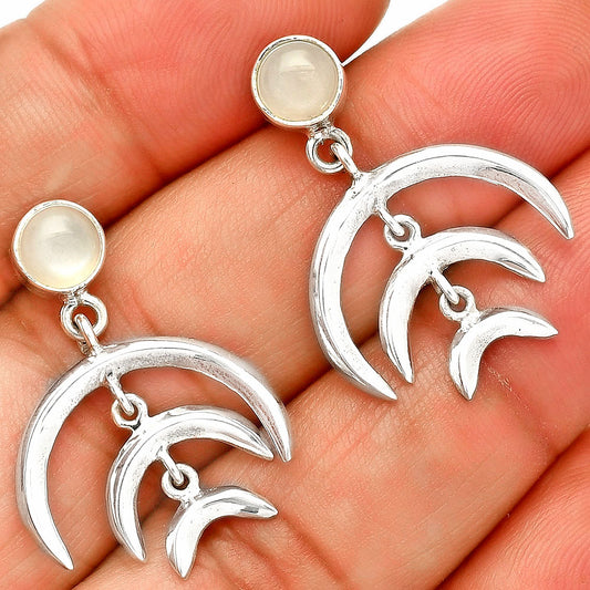 Natural Srilankan Moonstone Earrings E-1249 SDE84386