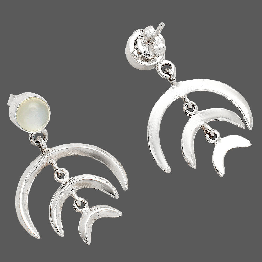 Natural Srilankan Moonstone Earrings E-1249 SDE84386