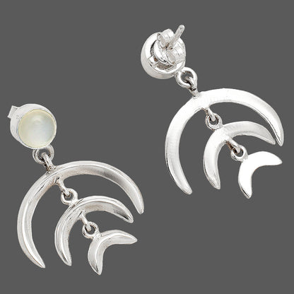 Natural Srilankan Moonstone Earrings E-1249 SDE84386