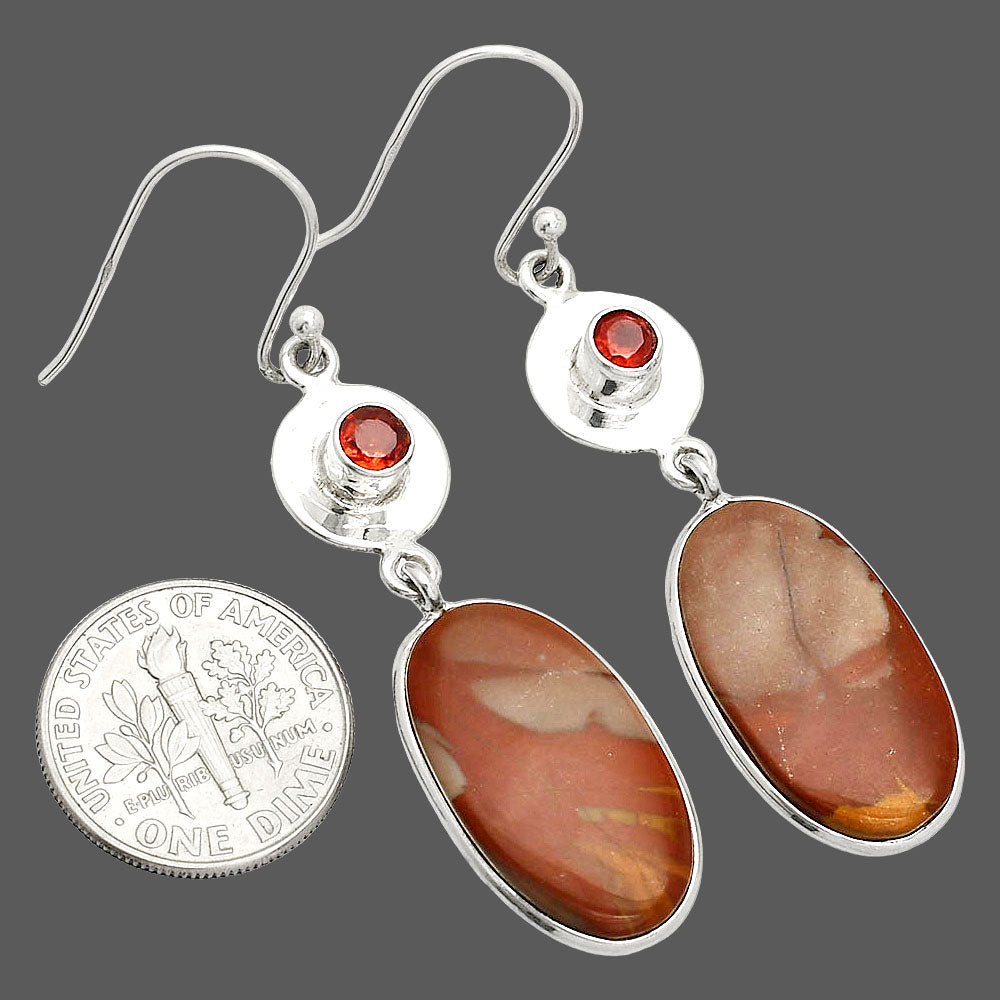 Natural Noreena Jasper & Garnet Earrings E-1081 SDE84396